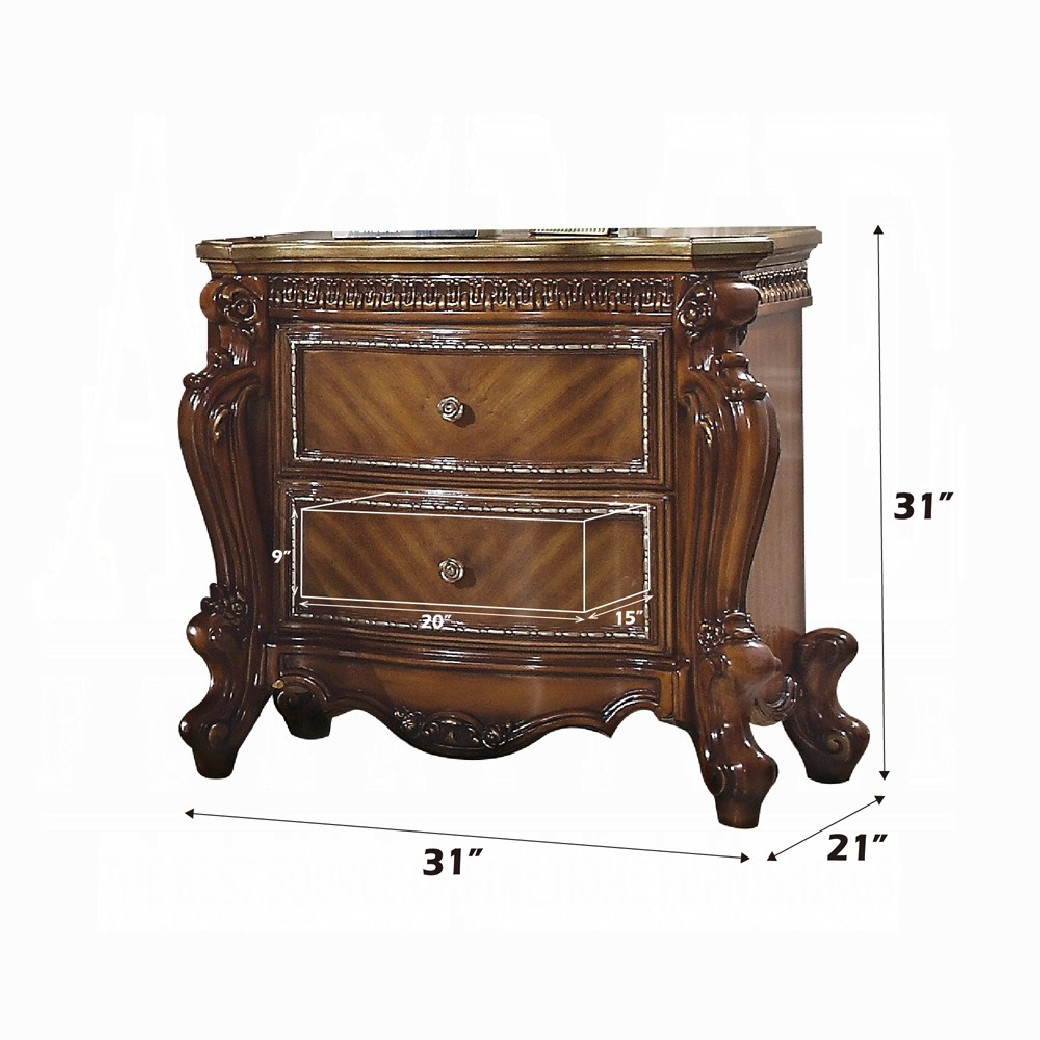BD01353 EKing Size Bed Set Honey Oak Finish Picardy Collection by Acme Furniture