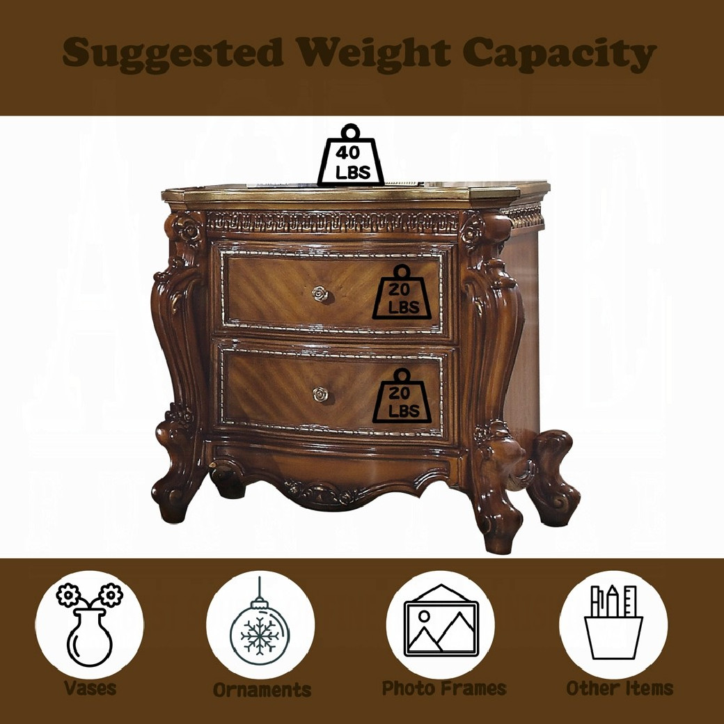 BD01353 EKing Size Bed Set Honey Oak Finish Picardy Collection by Acme Furniture