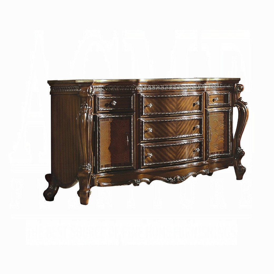 BD01353 EKing Size Bed Set Honey Oak Finish Picardy Collection by Acme Furniture
