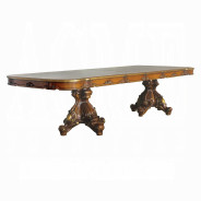 668220 Double Pedestal Dining Table Cherry Finish Picardy Collection by Acme Furniture