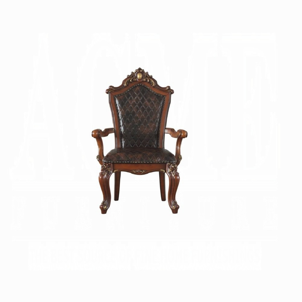 668220 Double Pedestal Dining Table Cherry Finish Picardy Collection by Acme Furniture