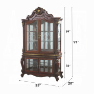 68229 Curio Cherry Oak Finish Picardy Collection By Acme Furniture