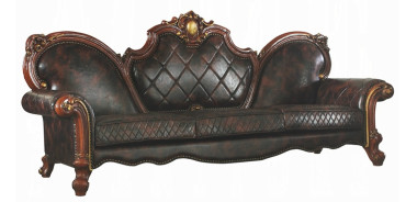 58220 Oversized Sofa PU Vintage Cherry Oak Finish Picardy Collection By Acme Furniture