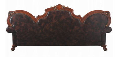 58220 Oversized Sofa PU Vintage Cherry Oak Finish Picardy Collection By Acme Furniture