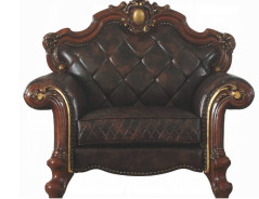 58220 Oversized Sofa PU Vintage Cherry Oak Finish Picardy Collection By Acme Furniture