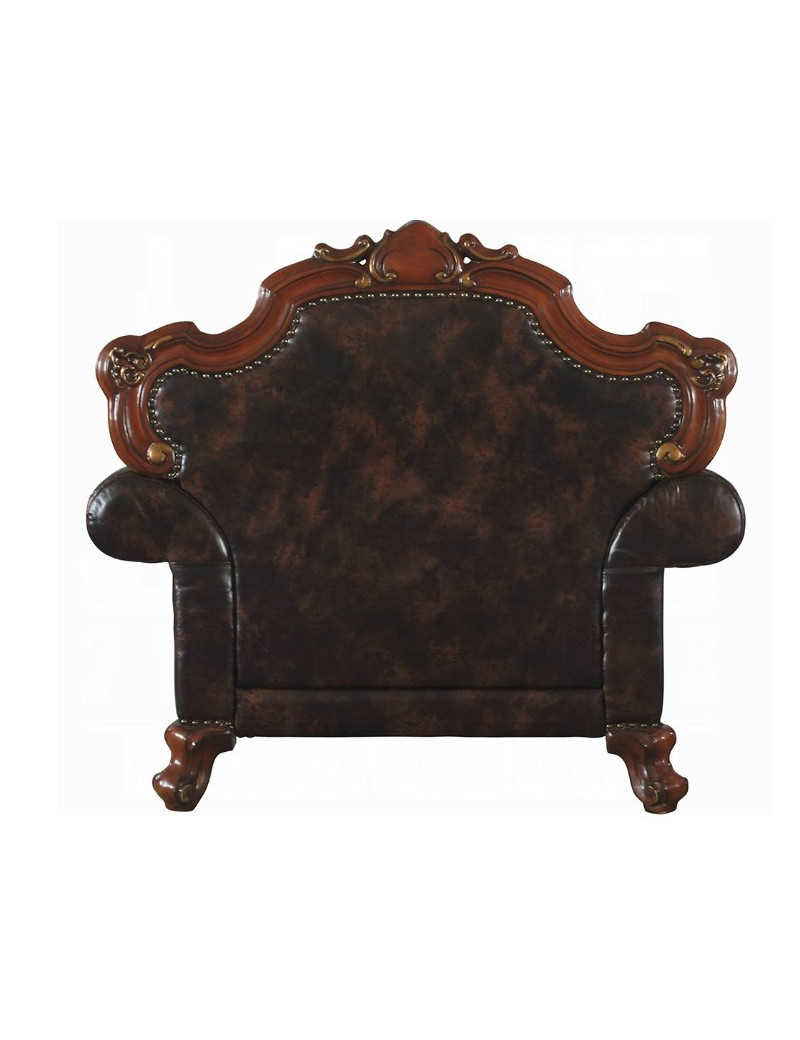 58222 Accent Chair PU & Honey Oak Picardy  Collection by Acme Furniture