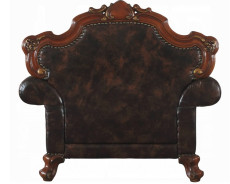 58222 Accent Chair PU & Honey Oak Picardy  Collection by Acme Furniture