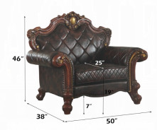 58222 Accent Chair PU & Honey Oak Picardy  Collection by Acme Furniture