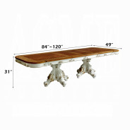 63460 Butterscotch Antique Pearl Finish Double Pedestal Dining Table Set Picardy Collection by Acme Furniture