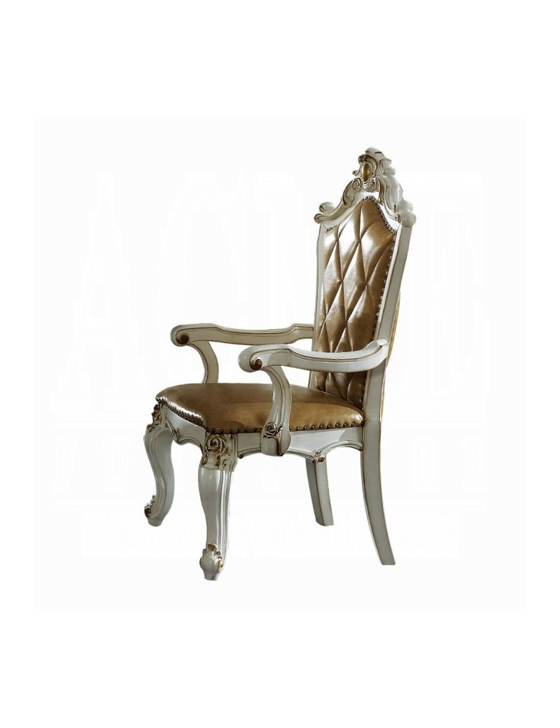 63460 Butterscotch Antique Pearl Finish Double Pedestal Dining Table Set Picardy Collection by Acme Furniture