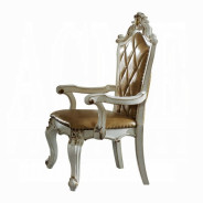 63460 Butterscotch Antique Pearl Finish Double Pedestal Dining Table Set Picardy Collection by Acme Furniture