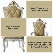 63460 Butterscotch Antique Pearl Finish Double Pedestal Dining Table Set Picardy Collection by Acme Furniture