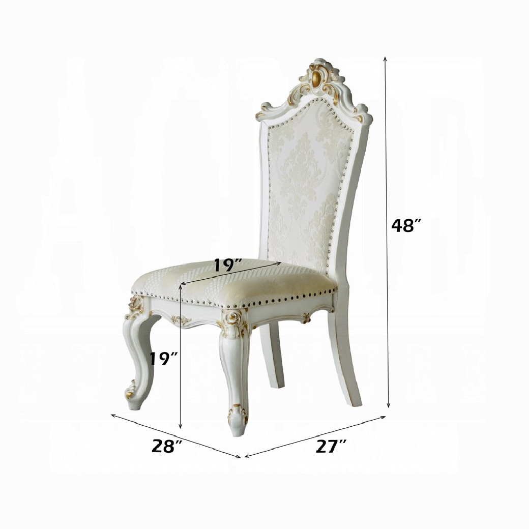 63460 Butterscotch Antique Pearl Finish Double Pedestal Dining Table Set Picardy Collection by Acme Furniture
