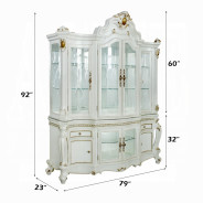 63464 Hutch & Buffet Antique Pearl Picardy Collection By Acme Furniture