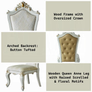 63470 Butterscotch & Antique Pearl Finish Round Dining Set Picardy Collection by Acme Furniture