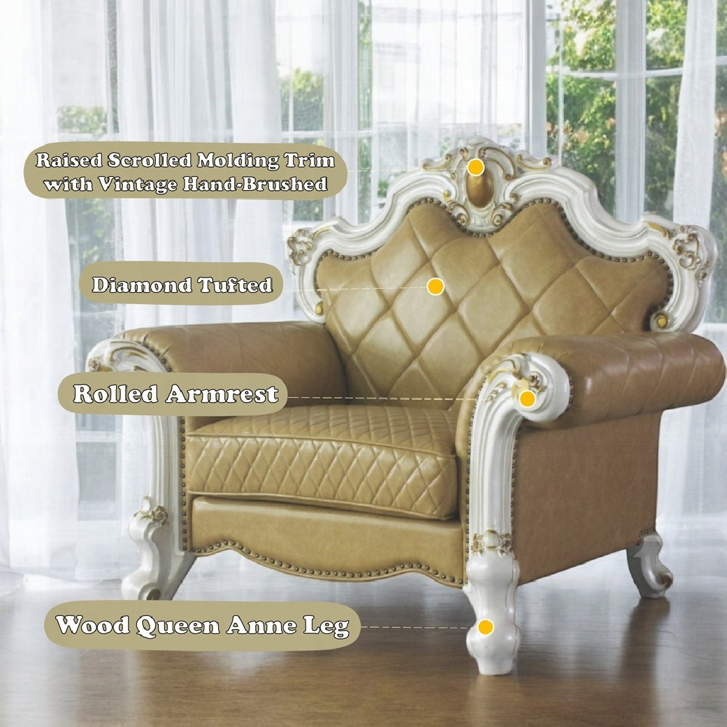 58212 Accent Chair Butterscoth PU Picardy Collection by Acme Furniture