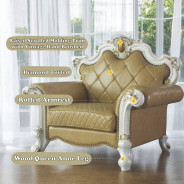 58212 Accent Chair Butterscoth PU Picardy Collection by Acme Furniture