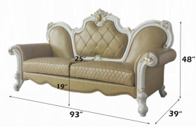 58210 Acme Butterscotch Pearl Finish Living Room Picardy Collection by Acme Furniture