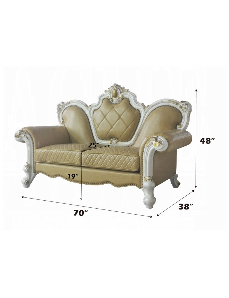 58210 Acme Butterscotch Pearl Finish Living Room Picardy Collection by Acme Furniture