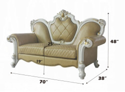 58210 Acme Butterscotch Pearl Finish Living Room Picardy Collection by Acme Furniture