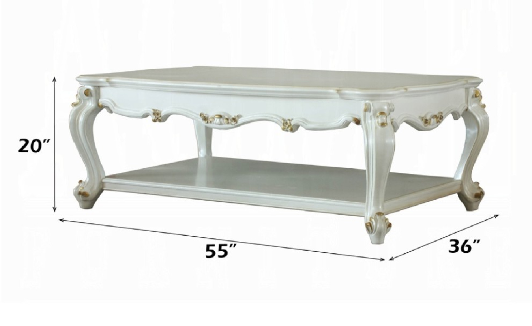 83460 Occasional Tables Antique Pearl Finish Picardy Collection By Acme Furniture