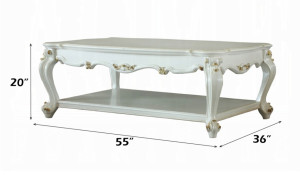 83460 Occasional Tables Antique Pearl Finish Picardy Collection By Acme Furniture