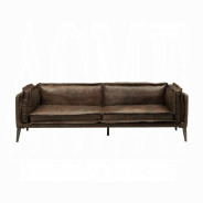 52480 Distress Chocolate Top Grain Leather Contemporary Acme Furniture Collections
