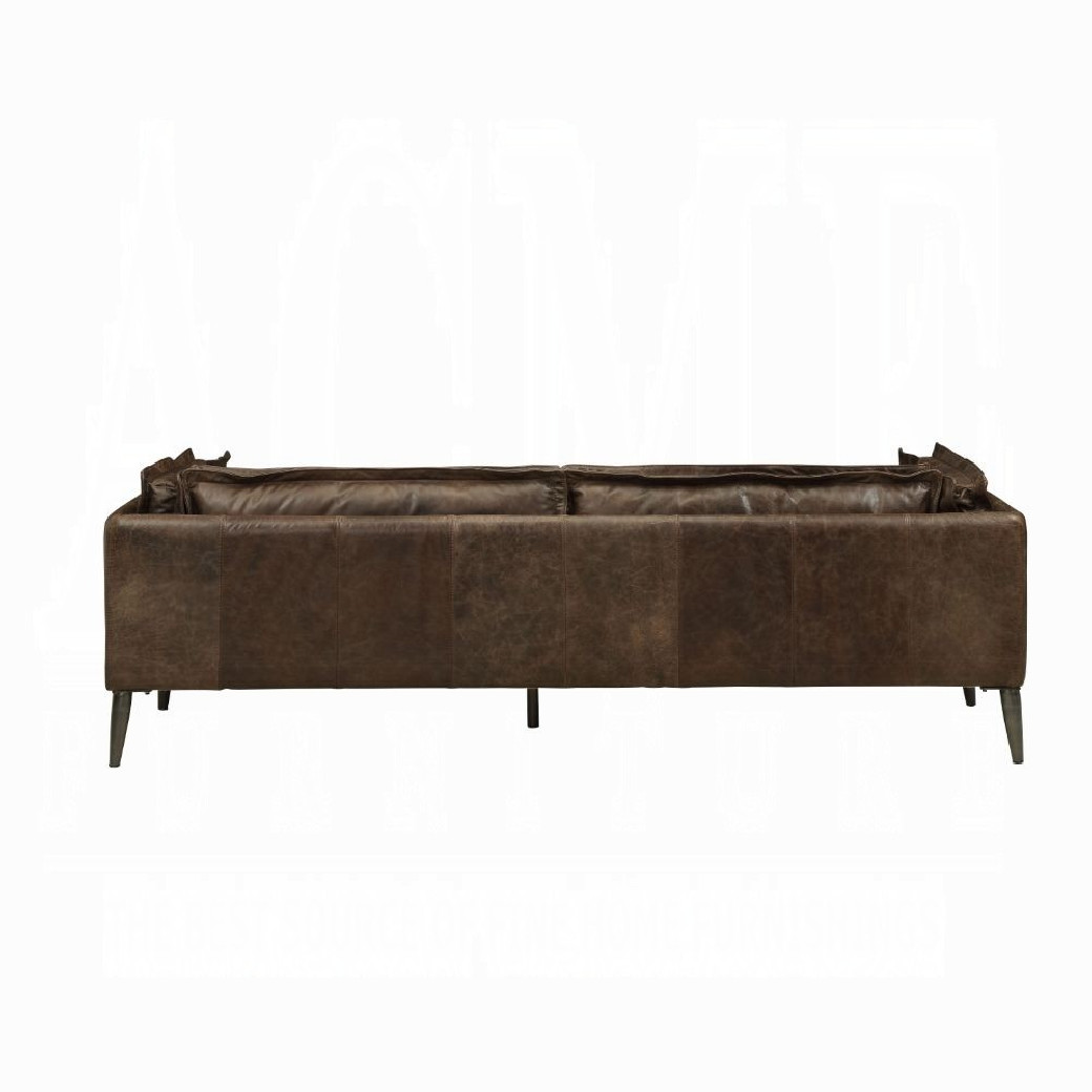52480 Distress Chocolate Top Grain Leather Contemporary Acme Furniture Collections