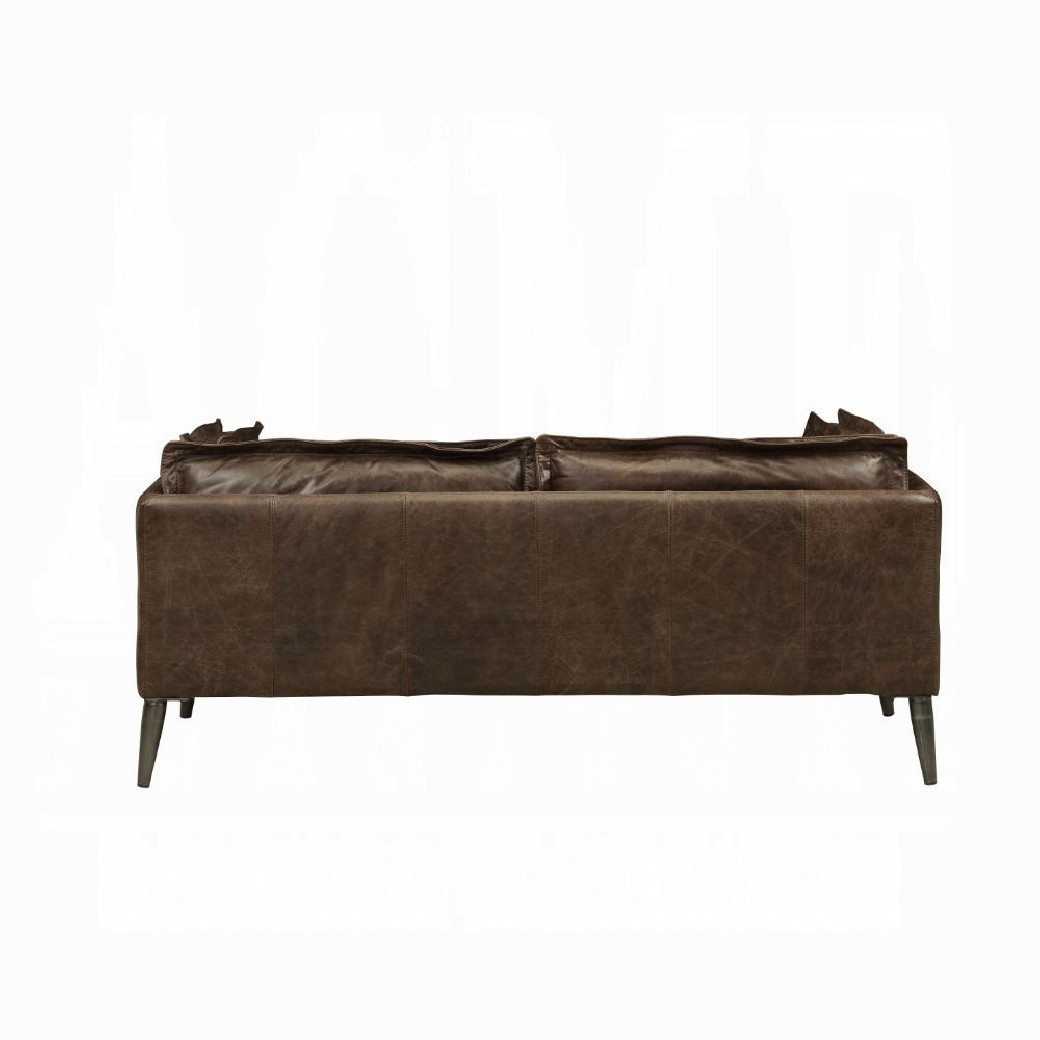 52480 Distress Chocolate Top Grain Leather Contemporary Acme Furniture Collections
