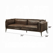 52480 Distress Chocolate Top Grain Leather Contemporary Acme Furniture Collections