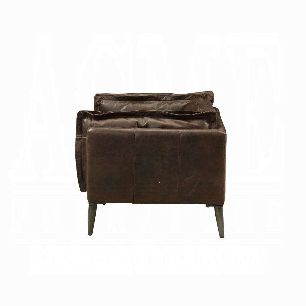 52480 Distress Chocolate Top Grain Leather Contemporary Acme Furniture Collections