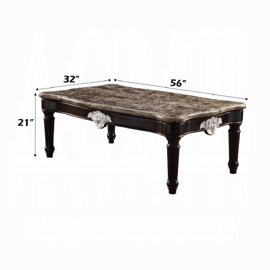 52110 Tan Fabric/ Black Finish Living Room Ernestine Collection by Acme Furniture