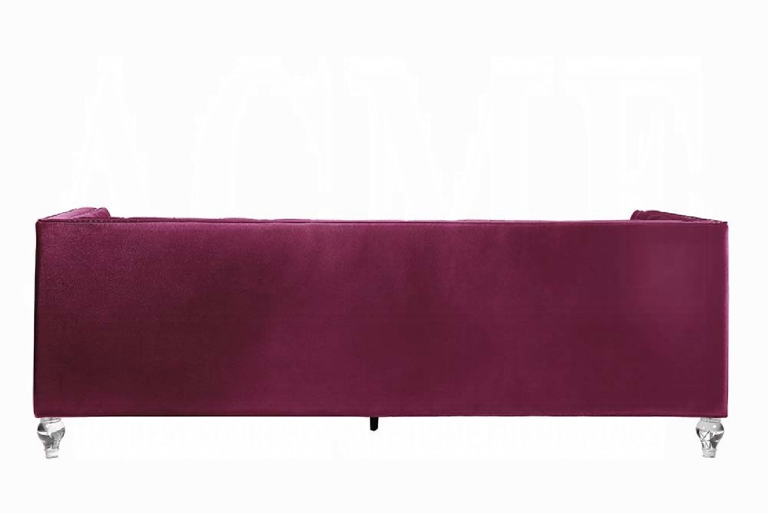 56895 Burdundy Velvet Living Room Contemporary Acme Furniture Collections