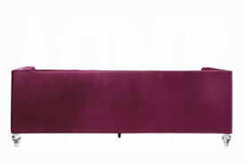 56895 Burdundy Velvet Living Room Contemporary Acme Furniture Collections