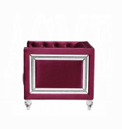 56895 Burdundy Velvet Living Room Contemporary Acme Furniture Collections