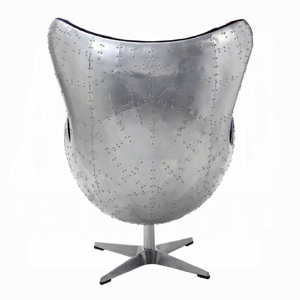 59835 Urban Industrial Chic British Flag Accent Chair W/Swivel Brancaster by Acme Furniture
