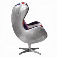 59835 Urban Industrial Chic British Flag Accent Chair W/Swivel Brancaster by Acme Furniture