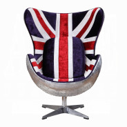59835 Urban Industrial Chic British Flag Accent Chair W/Swivel Brancaster by Acme Furniture