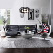 59835 Urban Industrial Chic British Flag Accent Chair W/Swivel Brancaster by Acme Furniture