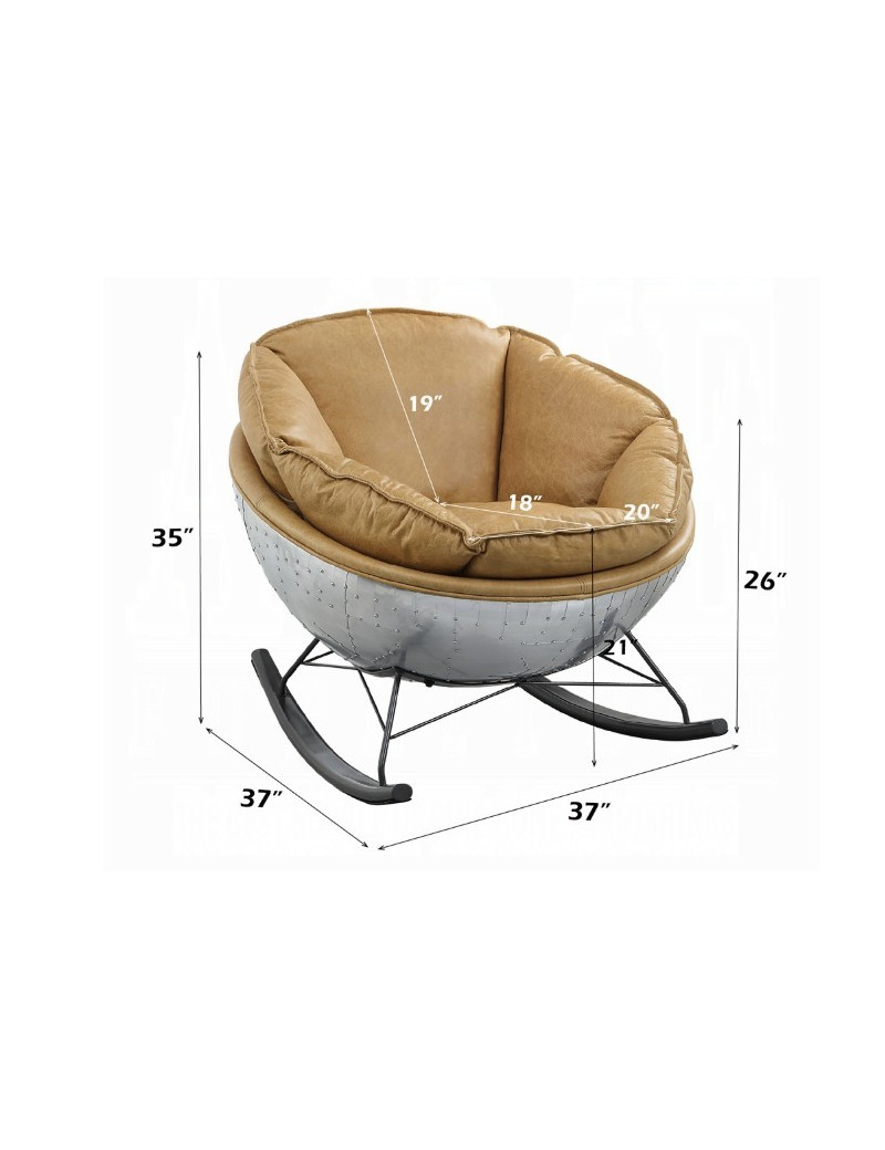 AC02583  Morocco Top Grain Leather Pippin Accent Chair by Acme Furniture
