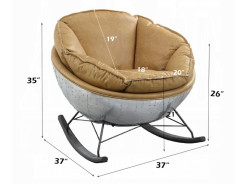 AC02583  Morocco Top Grain Leather Pippin Accent Chair by Acme Furniture