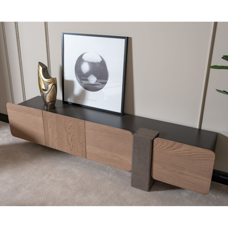 Media Cabinet Saddle Brown Finish Bristol Point Collection By Michael Amini LFR-BSTL081-226