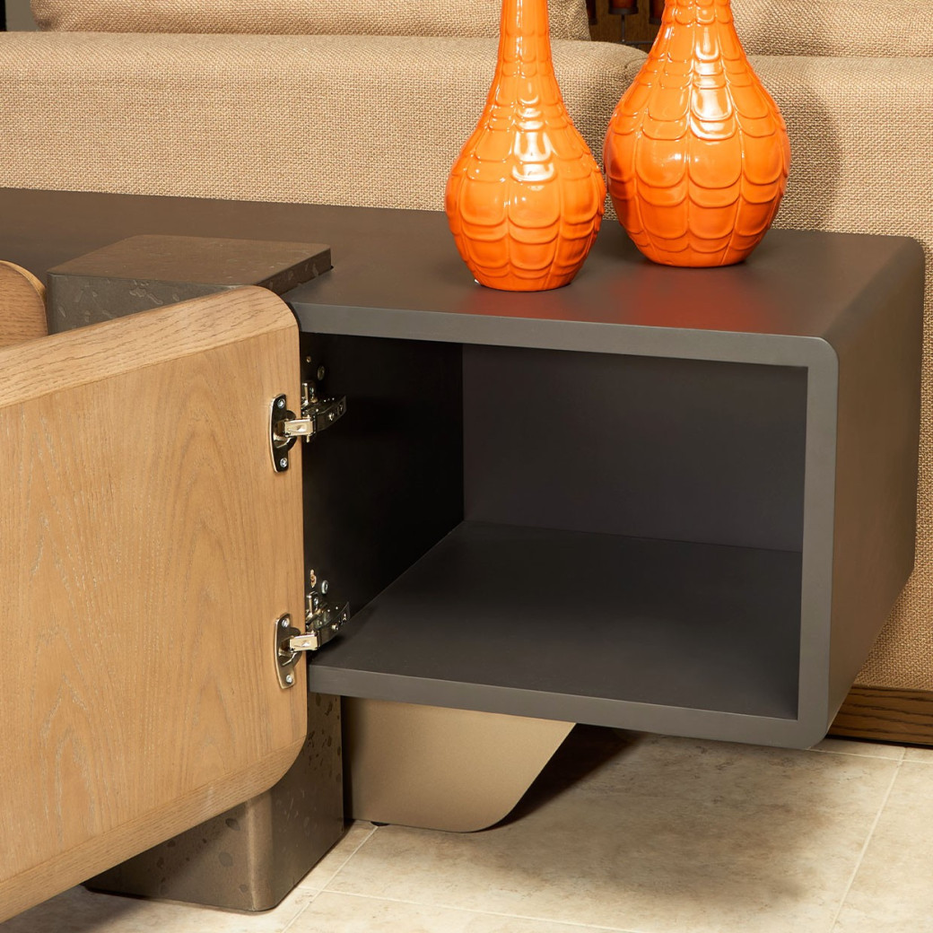 Media Cabinet Saddle Brown Finish Bristol Point Collection By Michael Amini LFR-BSTL081-226