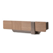 Media Cabinet Saddle Brown Finish Bristol Point Collection By Michael Amini LFR-BSTL081-226