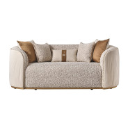 Loveseat Biscotti Ivory Gold Finish Gineverra Collection By Michael Amini LFR-GNVA825-BSC-839