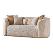 Loveseat Biscotti Ivory Gold Finish Gineverra Collection By Michael Amini LFR-GNVA825-BSC-839