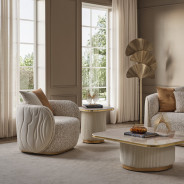 Chair Biscotti Ivory Gold Finish Gineverra Collection By Michael Amini LFR-GNVA835-BSC-839