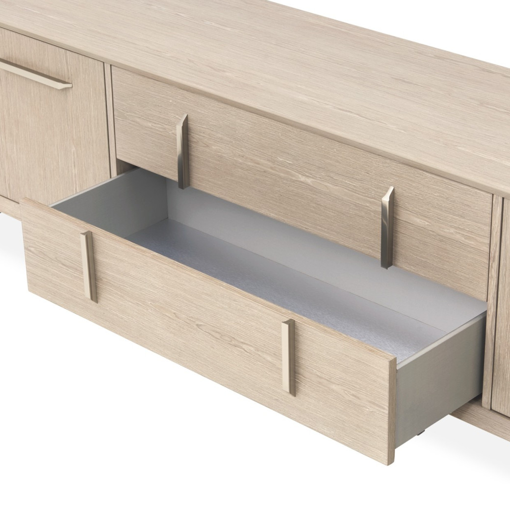 TV Console Sand Finish Lotus Bay Collection By Michael Amini 9030081-138