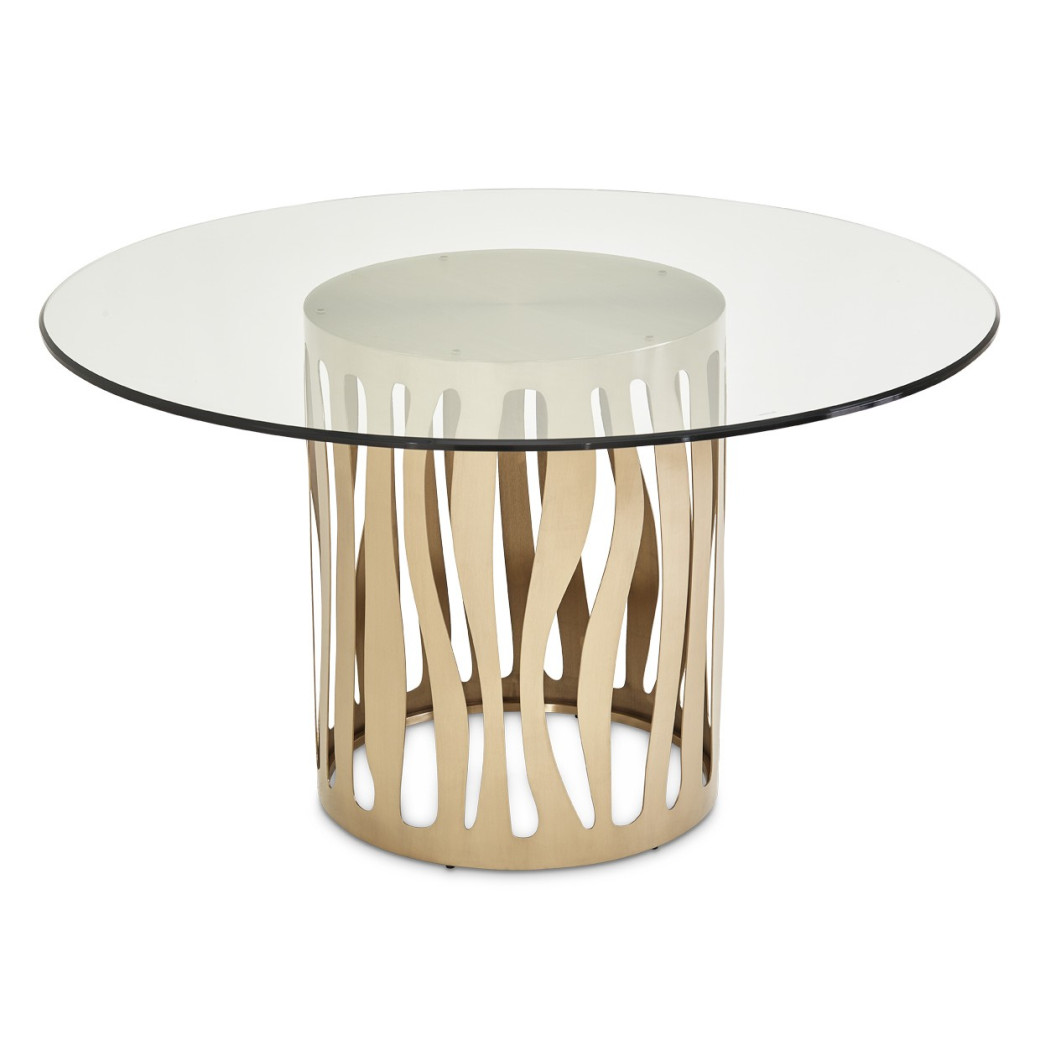 5 PC 54" Round Dining Table La Rachelle Collection By Michael Amini.9034001RND-136