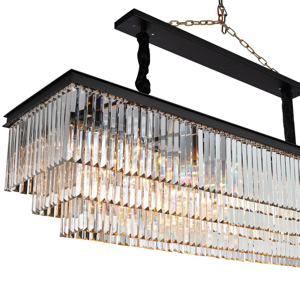 LT-CH1036-20CLR Allure 20-Light Rectangular LED Chandelier By Michael Amini